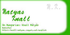 matyas knall business card
